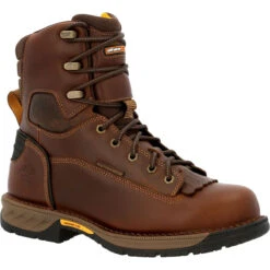 'Georgia Boot' Men's 8" Athens 360 EH WP Soft Toe - Brown -Travs Outfitter Store 20201110073104 cf0c87fa