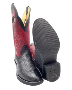 'Hondo Boots' Men's 13" Bullhide U Toe - Black / Red -Travs Outfitter Store 20935