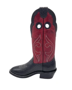 'Hondo Boots' Men's 13" Bullhide U Toe - Black / Red -Travs Outfitter Store 20936