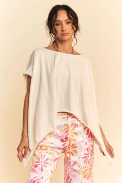 'Davi&Dani' Women's Loose Fit Short Sleeve - Cloud Cream