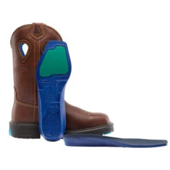 'Steel Blue' Men's Blue Heeler Western Square Toe EH WP Steel Toe - Oak -Travs Outfitter Store 22517 3