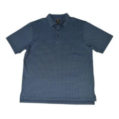 'FX Fusion' Men's Mini Squares Short Sleeve Polo - Sea Green