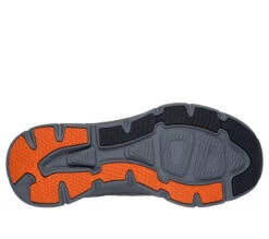 'Skechers' Men's D'LUX Walker 2.0 Rezinate - Charcoal / Orange (Wide) -Travs Outfitter Store 232446 CCOR C