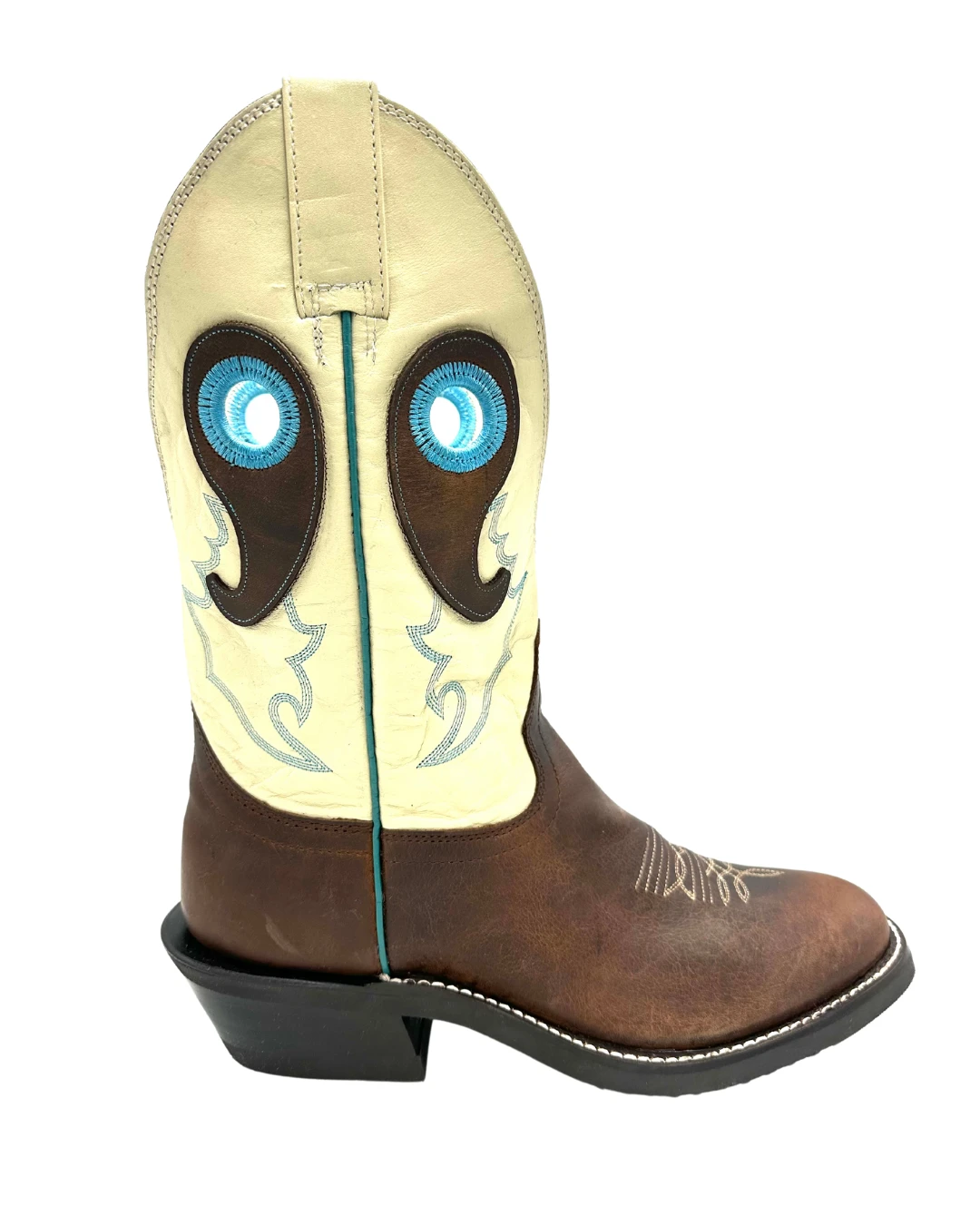 'Hondo Boots' Men's 12" Waxy Cowhide Western Round Toe - Brown Waxy / Bone 1 'Hondo Boots' Men's 12" Waxy Cowhide Western Round Toe - Brown Waxy / Bone