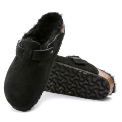 'Birkenstock' Men's Boston Shearling - Black / Black -Travs Outfitter Store 259883 259881 sole