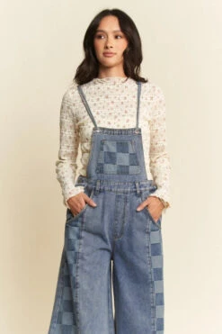 'Davi&Dani' Women's Denim Jumpsuit - Light Denim (Plus Size)