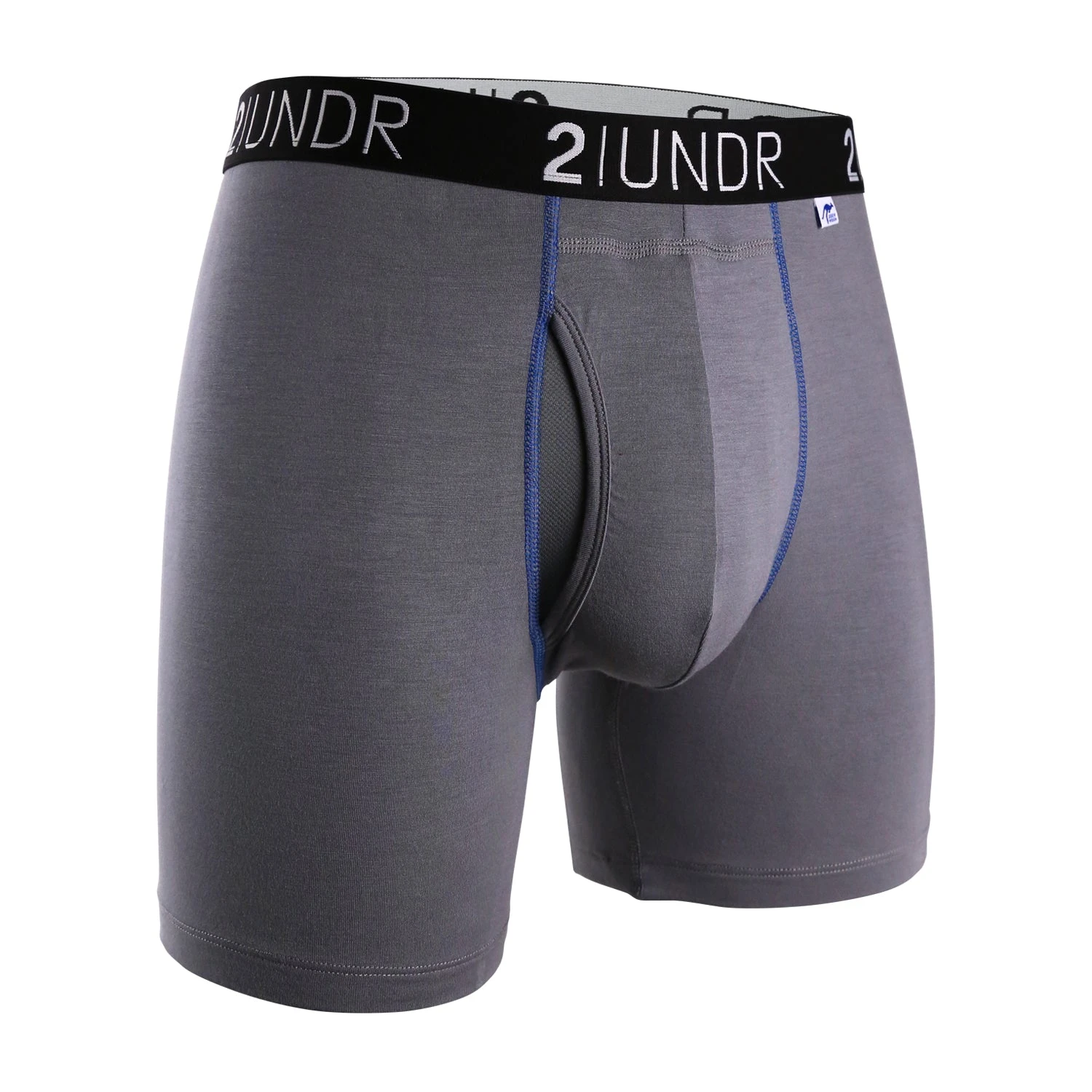'2UNDR' Men's Swing Shift 6" Boxer Brief - Grey / Blue 1 '2UNDR' Men's Swing Shift 6" Boxer Brief - Grey / Blue