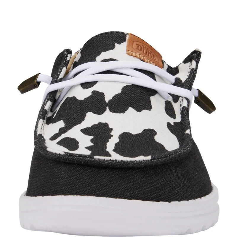 'Hey Dude' Women's Wendy Animal - Black / Cow 4 'Hey Dude' Women's Wendy Animal - Black / Cow - Image 4