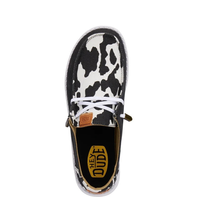 'Hey Dude' Women's Wendy Animal - Black / Cow 2 'Hey Dude' Women's Wendy Animal - Black / Cow - Image 2