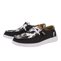 'Hey Dude' Women's Wendy Animal - Black / Cow 11 'Hey Dude' Women's Wendy Animal - Black / Cow -Travs Outfitter Store 41037 0HO WENDY ANIMAL BLACK COW PAIR SIDE
