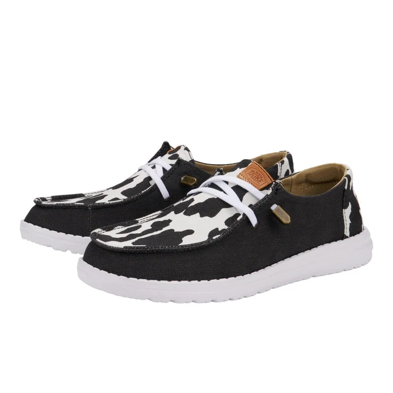'Hey Dude' Women's Wendy Animal - Black / Cow 6 'Hey Dude' Women's Wendy Animal - Black / Cow - Image 6
