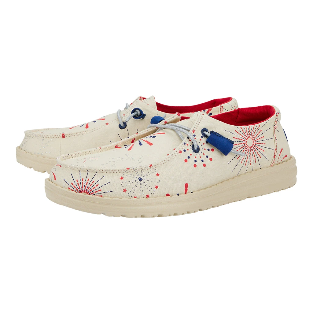 'Hey Dude' Women's Wendy Fireworks - White / Red 1 'Hey Dude' Women's Wendy Fireworks - White / Red
