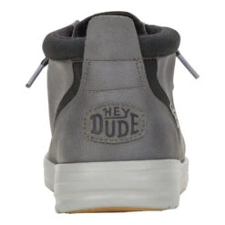 'HEY DUDE' Men's Wally Mid Griper Classic - Grey / Black -Travs Outfitter Store 42051 00K WALLYMIDGRIPRCLASSIC GREYBLACK BACK conversion1