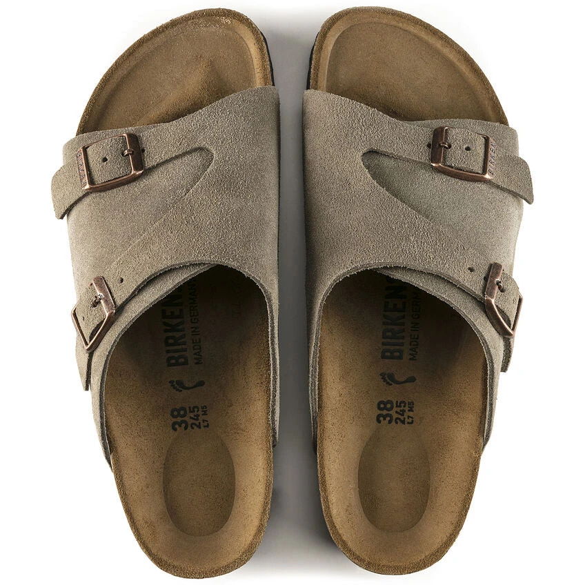 'Birkenstock' Women's Zurich Suede Leather Slide Sandal - Taupe 2 'Birkenstock' Women's Zurich Suede Leather Slide Sandal - Taupe - Image 2