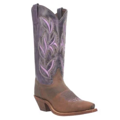 'Laredo' Women's 12" Larissa Western Snip Toe - Brown / Purple -Travs Outfitter Store 52214 2l 1160x crop center 3893eb62 ea69 40e4 87ce 826a49f19952