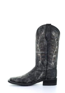 'Corral' Women's 12" Embroidered Western - Black / Sand -Travs Outfitter Store 5356 6