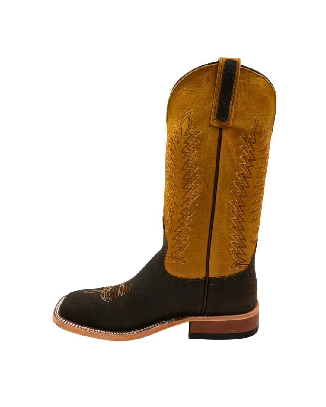 'Anderson Bean' 13" Hippo Square Toe - Chocolate / Yellow 2 'Anderson Bean' 13" Hippo Square Toe - Chocolate / Yellow - Image 2