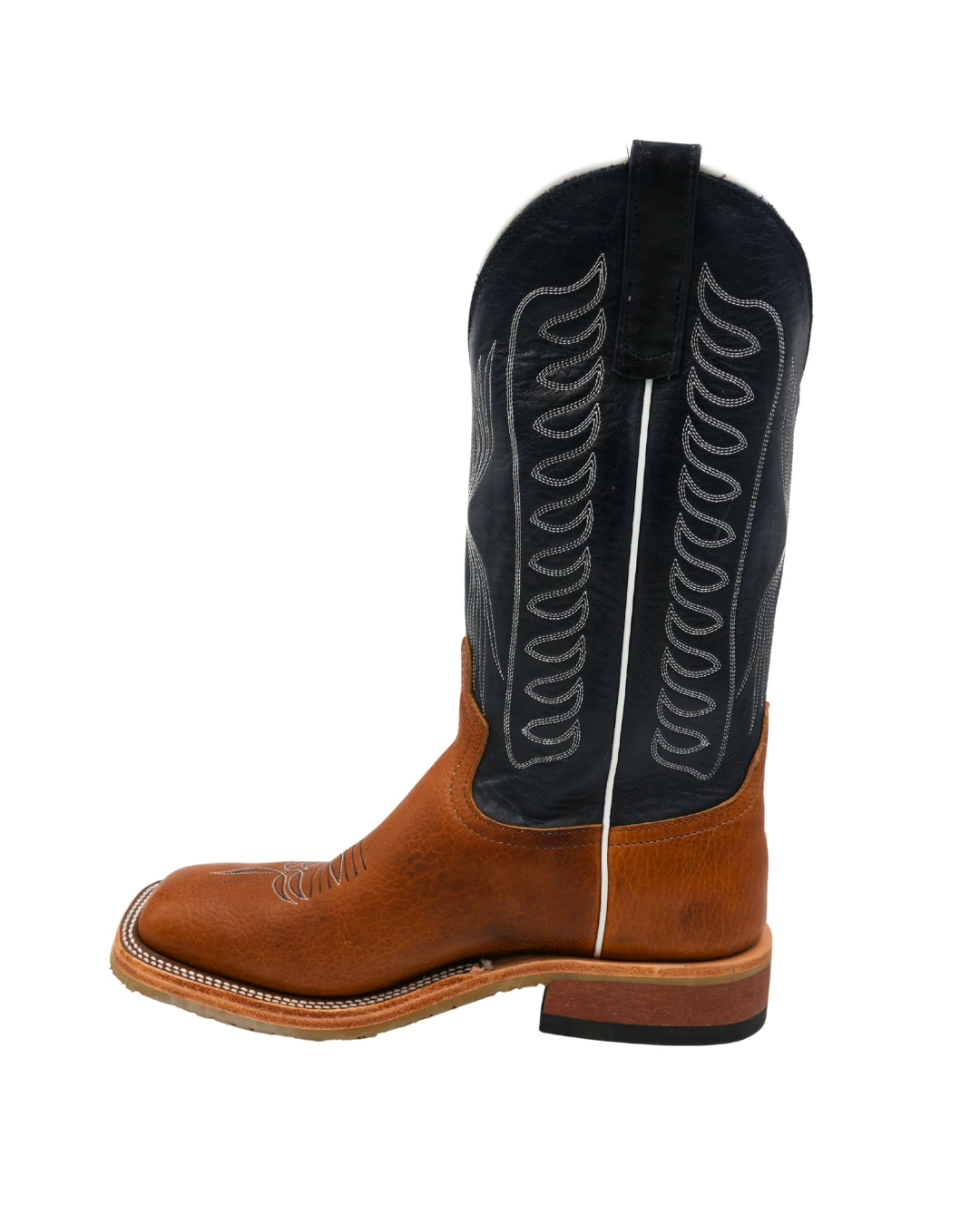 'Anderson Bean' Men's 13" Bison Square Toe - Vanilla / Carbon Blue 2 'Anderson Bean' Men's 13" Bison Square Toe - Vanilla / Carbon Blue - Image 2