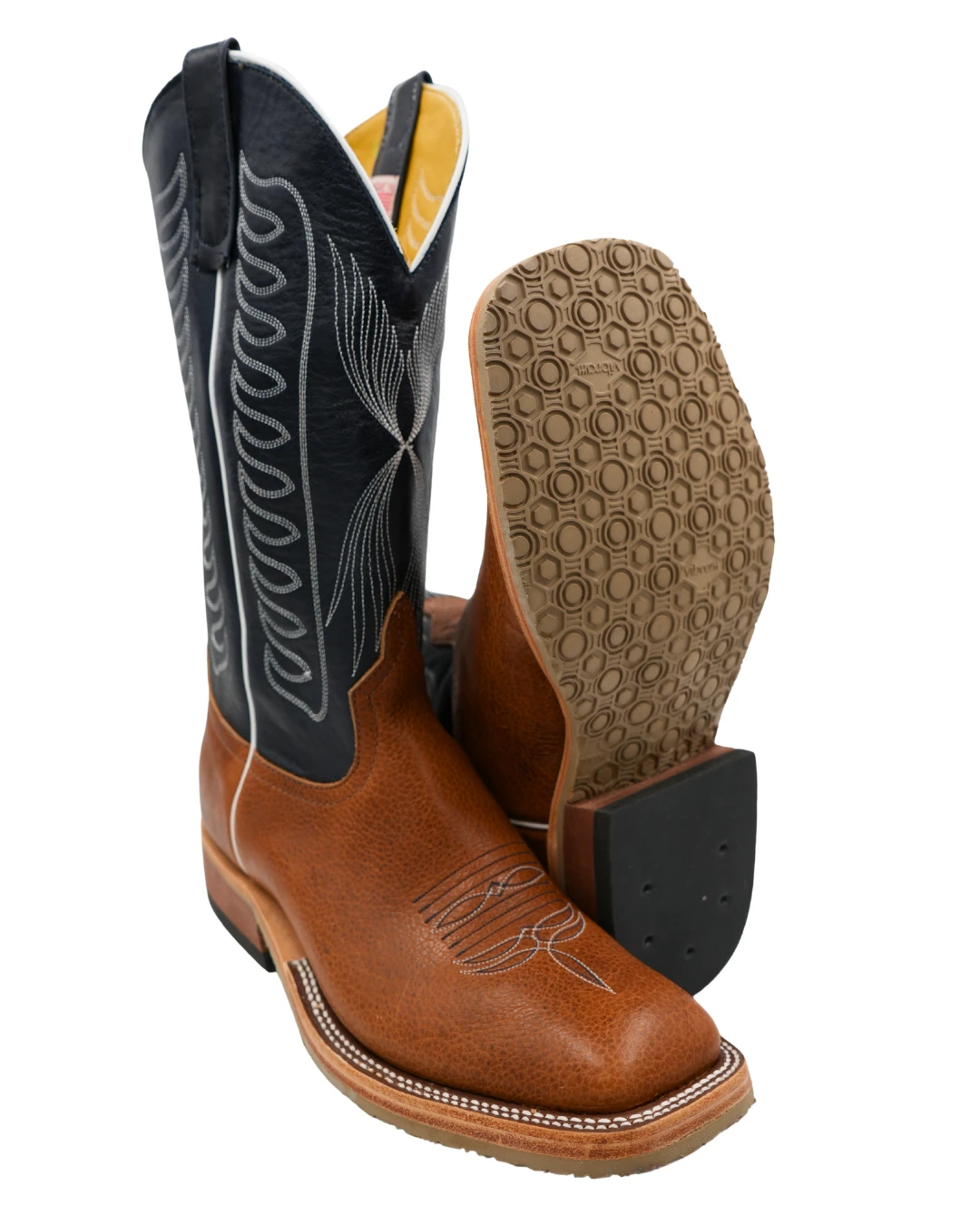 'Anderson Bean' Men's 13" Bison Square Toe - Vanilla / Carbon Blue 5 'Anderson Bean' Men's 13" Bison Square Toe - Vanilla / Carbon Blue - Image 5