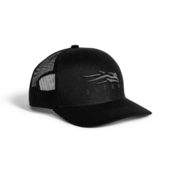 'Sitka' Men's Icon Mid Pro Trucker Cap - Black / Charcoal