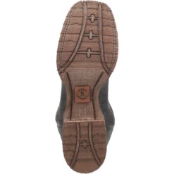 'Laredo' Men's Isaac Western Square Toe - Black / Distressed Maroon -Travs Outfitter Store 7965 7