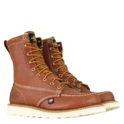 'Thorogood' Men's 8" American Heritage Moc Toe Maxwear Wedge Soft Toe - Brown / Tan -Travs Outfitter Store 814 4201 6