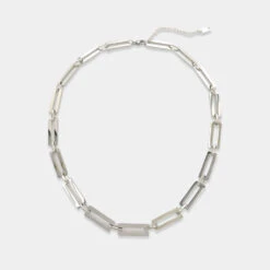 'OMG Bling' Women's Stainless Steel Chain - Silver