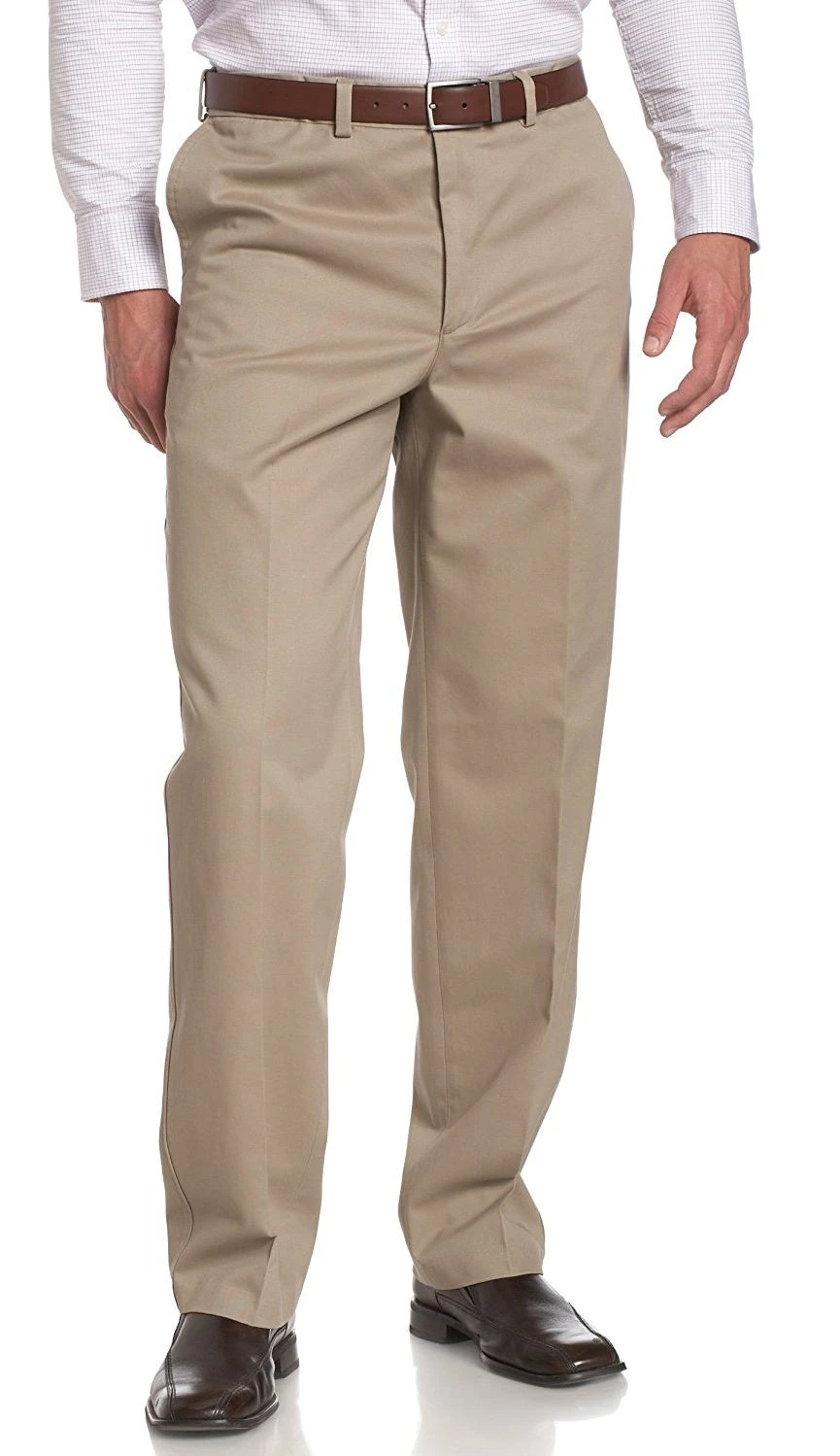 'Savane' Flat Front Stretch Chino - Khaki 1 'Savane' Flat Front Stretch Chino - Khaki