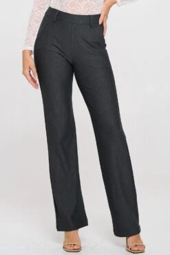 'YELETE' Women's Straight Leg Dress Pants - Charcoal