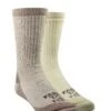 'NESTER HOISERY INC' Unisex Boulder Trail Crew Socks 2 Pack - Heritage Walnut / Desert Tan