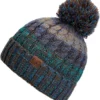 'Cheveux Corp' Women's Cuffed / Lined Beanie Pom - Teal