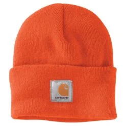 'Carhartt' Acrylic Knit Cuffed Beanie - Bright Orange