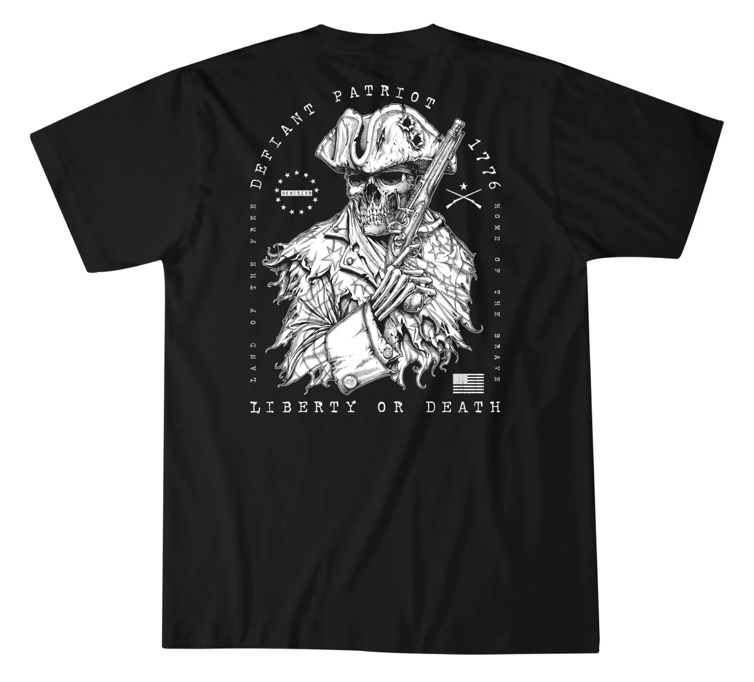 'Howitzer' Men's Defiant Patriot Short Sleeve Tee - Black 1 'Howitzer' Men's Defiant Patriot Short Sleeve Tee - Black