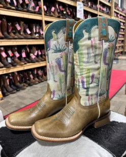 'Roper-Tin Haul' Women's 13" Anniversary Hot Stuff/Sun Up Sole - Brown / Cactus -Travs Outfitter Store CactusTinHaulPair
