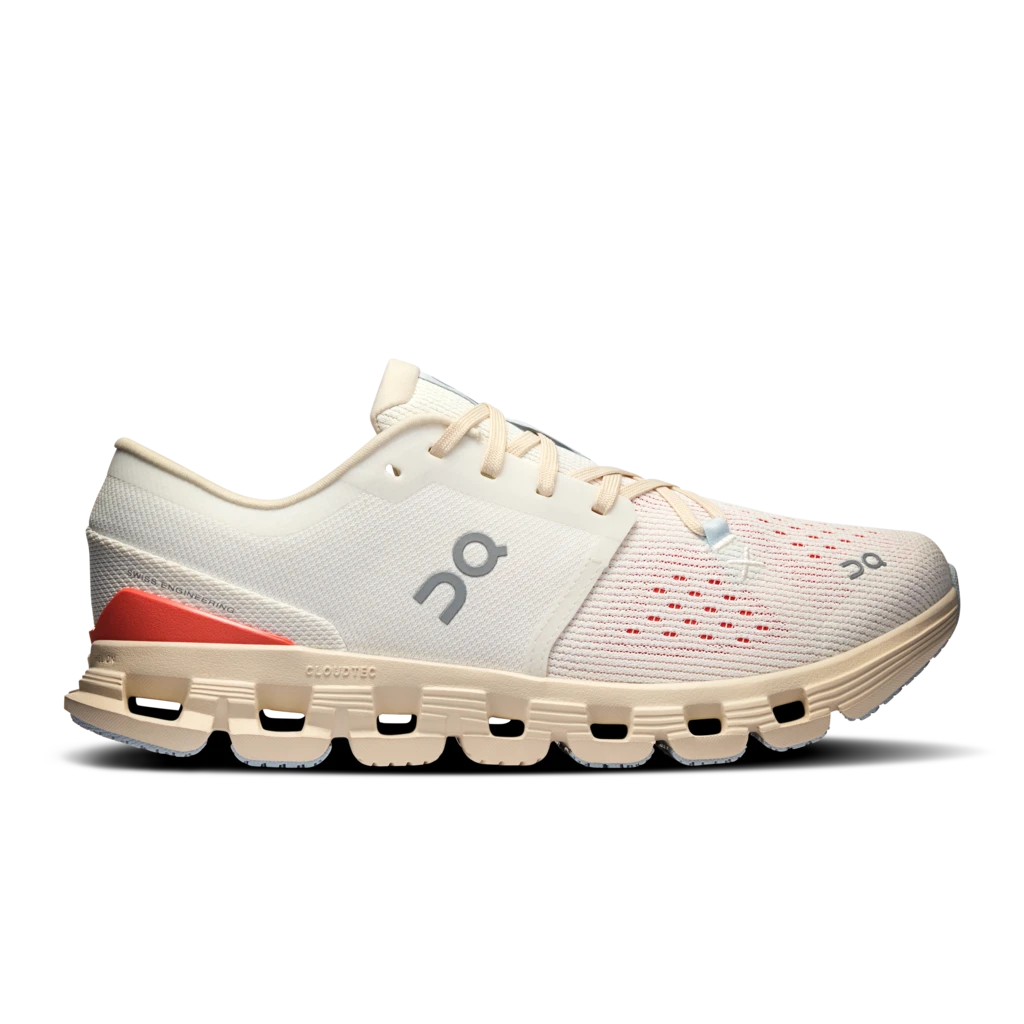 'On Running' Women's Cloud X 4 - Ivory / Salmon 1 'On Running' Women's Cloud X 4 - Ivory / Salmon