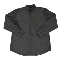 'FX Fusion' Men's Solid Textured Tonal Long Sleeve - Silver