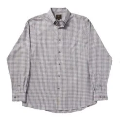 'FX Fusion' Men's Mini Melange Checkered Long Sleeve - Grey / Acorn / Burgundy