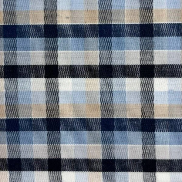 'FX Fusion' Men's Oxford Multi Checkered Long Sleeve - Blue / Tan / White 2 'FX Fusion' Men's Oxford Multi Checkered Long Sleeve - Blue / Tan / White - Image 2