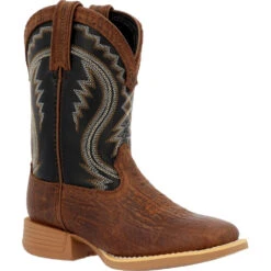 'Durango' Children's Lil' Rebel Pro Western Square Toe - Acorn / Black Onyx -Travs Outfitter Store DBT0237C