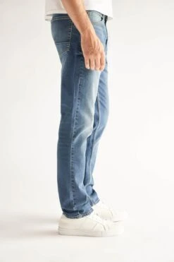 'Devil-Dog Dungarees' Men's Slim Straight Jean - Ash Wash / Medium Indigo -Travs Outfitter Store DD3001 420 Side 2