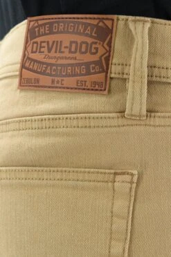 'Devil-Dog Dungarees' Men's Slim Straight Jean - Wheat -Travs Outfitter Store DD3063 Wheat backpatch