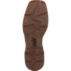 'Durango' Men's 12" Rebel Western Square Toe - Dark Chestnut / Hunter Green -Travs Outfitter Store DDB0390 outsole