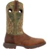 'Durango' Men's 12" Rebel Western Square Toe - Dark Chestnut / Hunter Green