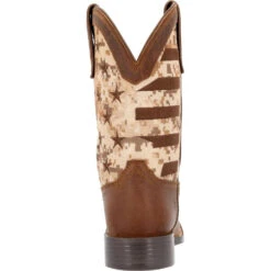 'Durango' Men's 11" Westward Saddlehorn Digital Camo Flag - Brown -Travs Outfitter Store DDB0397 back