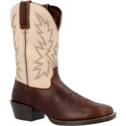 'Durango' Men's 11" Westward Western Square Toe - Chocolate / Bone -Travs Outfitter Store DDB0422