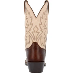 'Durango' Men's 11" Westward Western Square Toe - Chocolate / Bone -Travs Outfitter Store DDB0422 back