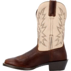 'Durango' Men's 11" Westward Western Square Toe - Chocolate / Bone -Travs Outfitter Store DDB0422 instep profile
