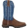 'Durango' Men's 12" Rebel Western Square Toe - Saddle Brown / Denim Blue