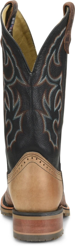 'Double H' Men's 12" Grissom SR Square Toe I.C.E. ™ Roper - Kenia Cognac / Summer Tan / Black -Travs Outfitter Store DH4644 500xauto Heel