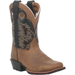 'Dan Post' Children's 8" Rascal Western Square Toe - Aged Bark (Sizes 8.5C-3Y) -Travs Outfitter Store DPC2940 1